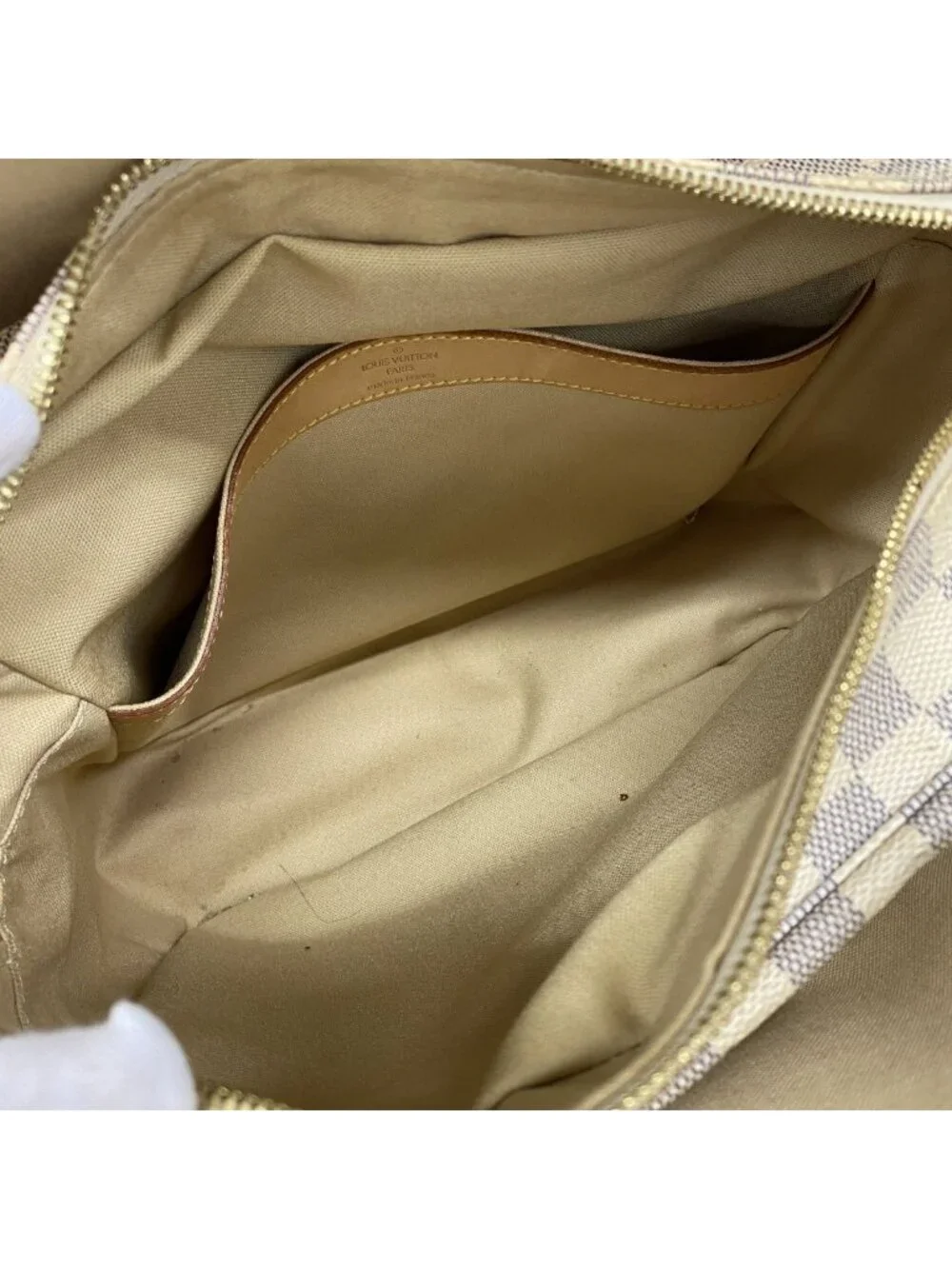 Louis Vuitton Shoulder Bag Damier Azur Naviglio White
